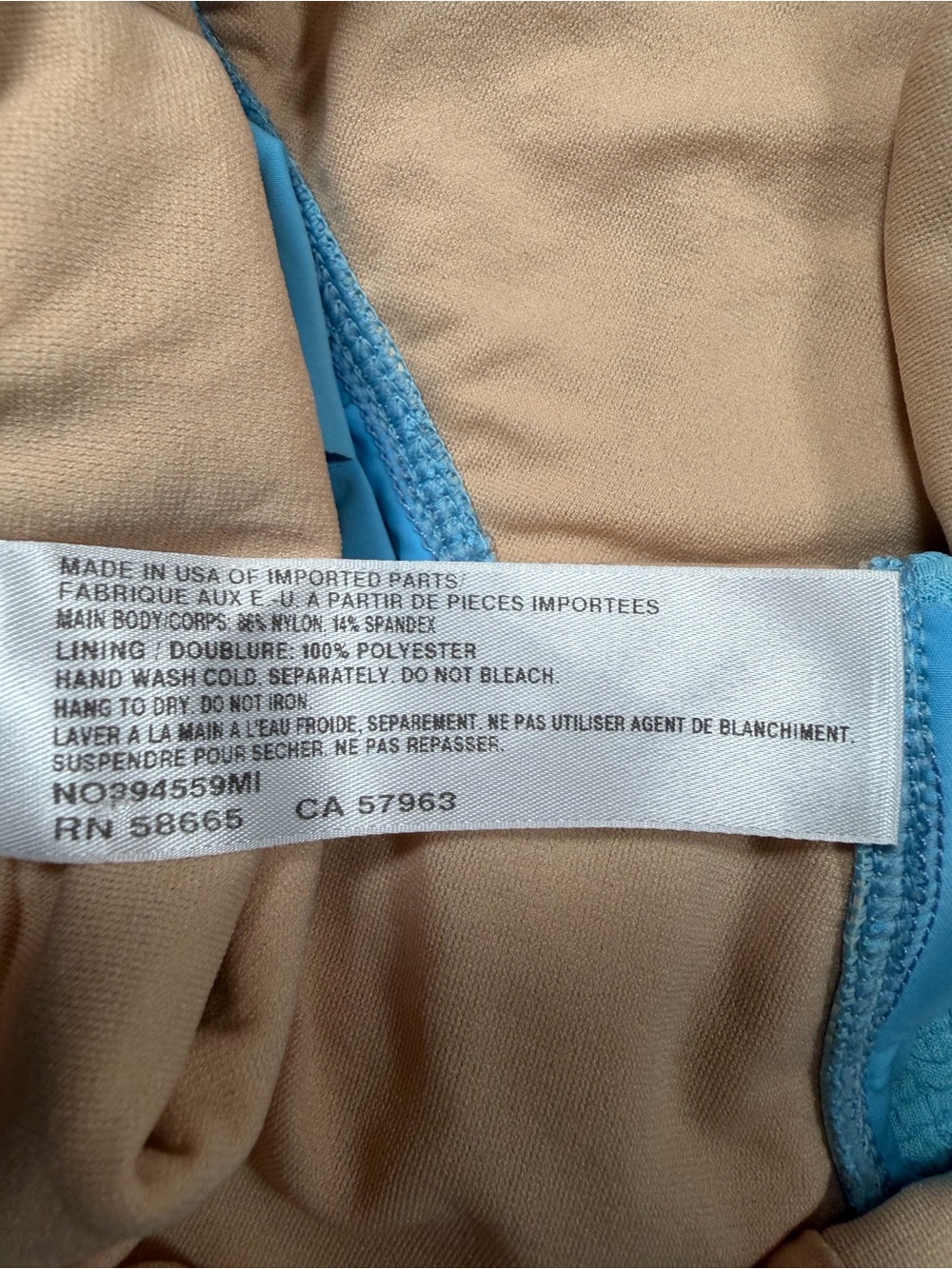 Leith Powder Blue‎ Textured Hip Ruffle One-Piece Swimsuit - Picture 8 of 8